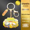 Fábrica personalizada desenho animado metal chaveiro cultural e criativo atrações turísticas pintura criativa chaveiro rotativo mochila pingente