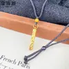 Tienda de Oro Mismo Estilo Chapado en Oro CNC Hielo Triturado Brillante Barra de Oro Pequeña Colgante Collar Cadena para Suéter Lujo Ligero Gama Alta Exquisito