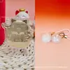 Pingente de gato da sorte em ouro puro 999 com série de orelhas de coelho de pelúcia, cordão, item popular nas transmissões ao vivo do Douyin para atrair clientes