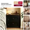 Mesita de Noche para Dormitorio del Hogar 2026 Nuevo Modelo Estilo Vintage Crema Estante de Almacenamiento de Mesita de Noche Gabinete de Almacenamiento