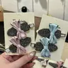 Clip para el cabello Dongdaemun Coreano Estilo Nuevo Lazo Pedrería Pinza de Pato Pinza Recta Lujo Ligero Versátil Lado Dulce Temperamento