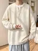 Moletom masculino de outono estilo americano, peso pesado, gola redonda, com design de padrão de losangos, uma peça de outer wear moderna para adolescentes, nova coleção 2026