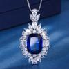 Zhuang Shengsheng Joias Banhado a Cobre Simulação Corindo Vermelho Tesouro Azul Gordo Quadrado Longo Luz Luxo Elegante Conjunto Feminino 12*16