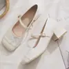 Sapatos elegantes de noite para mulheres, combinados com saias, novo modelo popular de 2026, novos sapatos cheongsam estilo chinês, sapatos Mary Jane