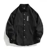 Camisa de Hombre Estilo Japonés Otoño Gama Alta Artística Simple Estampado Oscuro Diseño de Nicho Manga Larga Camisa Chaqueta