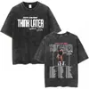 Camiseta de Merchandising de la Gira del Álbum Greedy de Tate Mcrae Unisex Moda Retro Lavada Manga Corta Camiseta Oversize
