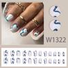 Linhas Brancas e Azuis simples decorativas curtas nova elegante branca manicure outono e inverno elegante branco ins usar unha