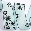Ponto de suspensão impressão flocado flor fita de chiffon DIY acessórios de cabelo flor de laço feita à mão embalagem flor de gola