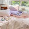 [Nanjiren] Juego Universal de Cuatro Piezas para las Cuatro Estaciones Sábana de Algodón Lavado Funda Nórdica Juego de Tres Piezas Ropa de Cama para Dormitorio de Estudiante