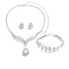 Cross-border fonte quente- venda de cristal strass jóias colar terno noiva colar de casamento brincos pulseira três- peça conjunto