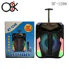 Comércio Exterior Exportação 12 polegadas Sem Fio Microfone Único Ao Ar Livre Bt-1208 Carrinho Portátil Alto-falante Bluetooth 30W