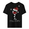 Camiseta navideña Feliz Navidad 2023 nueva camiseta de cuello redondo de manga corta transfronteriza ropa europea y americana para todo tipo de combinaciones