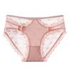 Deseo Puro Encaje Francés Translúcido Panties con Lazo Ropa Interior para Mujer de Alta Elasticidad a Cuadros Sexy Entrepierna de Algodón Puro Calzones para Mujer