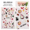 Pegatinas Originales de Navidad 5D en Relieve, Lote Mixto Variado Pegatinas para Uñas de Oso Navideño 3D Hombre de Jengibre Modelo Hg