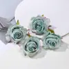 Cabeza de rosa de seda degradada vintage, flor artificial de alta gama, material para accesorio de pelo DIY, decoración de pared de flores para bodas, flor artificial