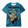Nueva Camiseta Estampada Digitalmente en 3D de Manga Corta 2025 Camiseta de Bandera Casual Comercio Exterior Transfronterizo Modelo Nuevo Más Vendido