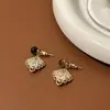 Pendientes de Plata de Ley S925 con Aguja de Plata, Piedra Natural Ojo de Tigre, Circonita Microincrustada, Forma de Abanico de Cola de Pavo Real para Mujer, Pendientes Elegantes y Versátiles