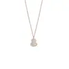 Collar Grande de Calabaza Kirin para Mujer, Versión de Alta Gama, Calabaza Pequeña con Ágata Roja y Nácar Blanco, Chapado en Oro V con Oro Rosa de 18 Quilates, Estilo para Mujer