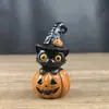 Adorno de gato y calabaza de Halloween de producto nuevo transfronterizo estatua decorativa de resina espeluznante regalo decorativo