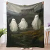 Manta de Halloween Manta Linda de Fantasma y Calabaza Serie 2 Manta Decorativa para Oficina Manta de Franela Otoño e Invierno