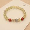 Pulsera de cristal natural para mujer diseño de cristal limón piedra lunar piedra solar pulsera de nicho cristal fresa pulsera para pareja
