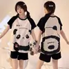 Conjunto de pijama corto de verano para mujer con estampado de dibujos animados 2026, talla grande, lindo conjunto de ropa para estar en casa para usar al aire libre