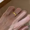 Anel Popular Jixiang Ponto Diamante Escovado do Xiaohongshu Design de Nicho Único Elegante Anel de Dedo Indicador Dropshipping