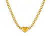 Moda Transfronteriza Lujo Ligero Artesanía Pesada Corazón Diseño de Nicho Collar de Cadena para Mujer Acero de Titanio No se Desvanece Versátil Sensación de Alta Gama