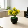 Adorno de Bonsái de Simulación Flores Artificiales Mini de Plástico Plantas Pequeñas en Maceta Flores de Simulación Decoración de Mesa de Café Escritorio Mesa Fresca Pequeña