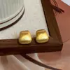Pendientes de diseño nicho europeo y americano, irregulares, con circonita, cepillados, geométricos, cepillados, chapados en oro real, pendientes con sentido de diseño nicho