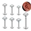 Joias Personalizadas para Piercing com Brincos de Unha de Lábio com Diamante Aço Inoxidável Joias de Lábio Brincos Venda Direta da Fábrica Unha de Hélice Unha de Nariz Aço Titânio