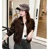 Chaqueta corta de moda retro Melard para mujer, nueva colección de otoño, chaqueta biker con cuello alto, estilo coreano, top versátil