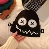 Gorro de Lana Tejido Divertido para Estudiante Niña Invierno Femenino Lindo Niños Familia Estilo Japonés Gorro Bola de Pelo Cálido Protección para Orejas
