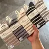 Meias de Cashmere Femininas para Outono e Inverno, Meias Largas, Listras de Desenho Animado, Espessadas, Amigáveis à Pele, Confortáveis, Quentes, Atacado do Fabricante