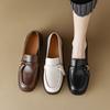 Mocasines en Stock Primavera/Verano 2026 Punta Redonda Tacón Bajo Piel Genuina Sin Cordones Casual Cómodos Zapatos para Mujer