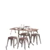 Tienda de Té de Leche Estilo Industrial, Restaurante, Bar de Snacks, Mesa Cuadrada Plegable de Acero Inoxidable, Juego de Mesa y Silla para Barbacoa al Aire Libre para Uso Comercial