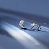 Pendientes de plata de ley s925 con diseño de celebridad de Internet, con personalidad femenina, temperamento creativo, sentido avanzado, joyería sencilla para las orejas.