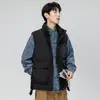 Chaqueta corta de plumón para hombre, Marca de moda, Color liso, Cuello alto liso, Plumón de pato blanco, Abrigo cálido engrosado