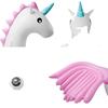 Fábrica en stock al por mayor inflable caballo de color Mount Row flotante pvc inflable caballo de color rosa azul Flying Horse Mount