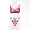 Novo Sutiã Feminino Sexy Europeu e Americano Leve Respirável de Verão Conjunto de Renda Temptação Lingerie Duas Peças