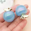 Accesorios de manzana de burbuja coloridos con recubrimiento UV, colgantes de fruta acrílicos, joyería para pulseras y collares DIY al por mayor