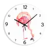 Reloj de Pared Moderno Sencillo Flamenco Rojo para Sala de Estar Reloj Decorativo de Acrílico Redondo Nórdico con Campana
