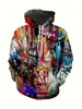 Ropa de comercio exterior transfronteriza más vendida, sudadera con capucha y cremallera de manga larga con estampado 3D para hombre, de moda para otoño e invierno, estilo americano de calle
