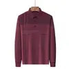 Camiseta de Manga Comprida Primavera e Outono 2025 Masculina Gola Lapela Homens de Meia-Idade Bolso Casual Camiseta Básica Pulôver Camisa Polo