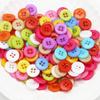 Kit de Materiales de Botones DIY para Niños, Botones Coloridos Mixtos en Forma de Corazón, Botones de Plástico de Flores y Estrellas