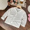 Ropa de Verano para Niñas de Color Sólido con Estampado de Dibujos Animados y Lazo, Ultra Delgada con Protección Solar, Cárdigan para Bebé con Aire Acondicionado, Chaqueta para Niños para Mujer