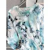 Novo Vestido Floral Estilo Chinês Verão 2025 Novo Estilo Nacional Retrô Elegante Botões Diagonais Vestido Base