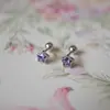 Ziwei y Taibai ~ Plata S925 Chapado en Oro de 14K Púrpura Tornillo Súper Brillante Lindo Clavo para la Oreja Clavo para el Hueso de la Oreja Dormir Libre