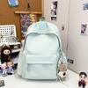 Mochila Casual de Cor Lisa para Mulheres 2025 Nova Versátil para Estudantes Universitários Ensino Fundamental Leve Casual Mochila para Computador