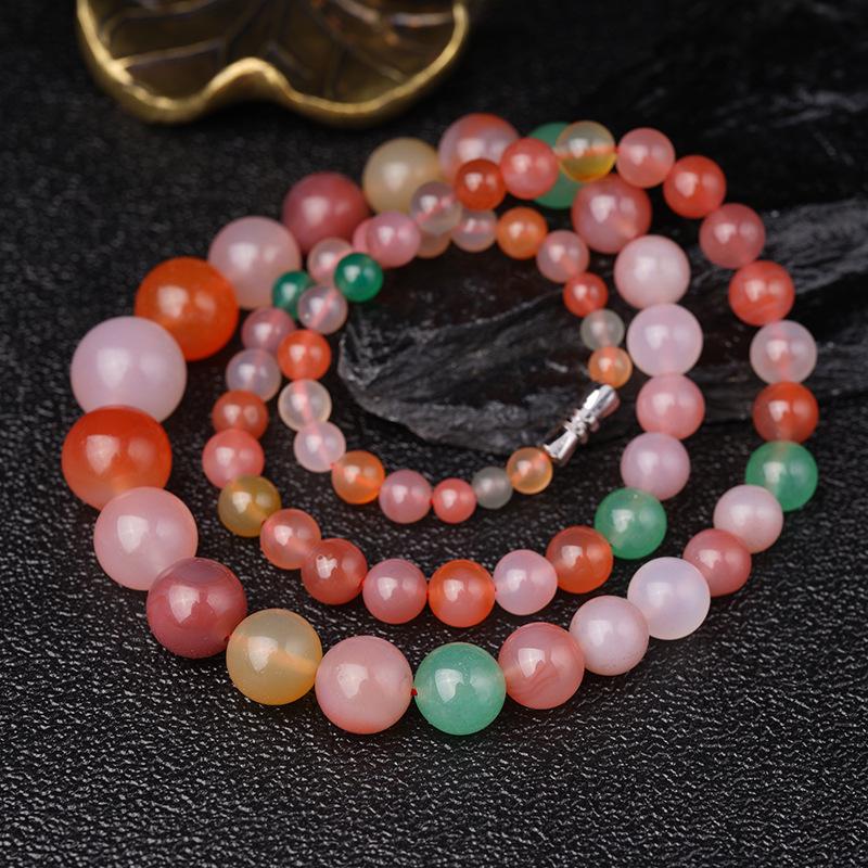 智贝详情图_3盐源玛瑙百搭毛衣链非红糖果色塔链过年送礼跨境项